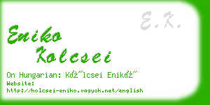 eniko kolcsei business card